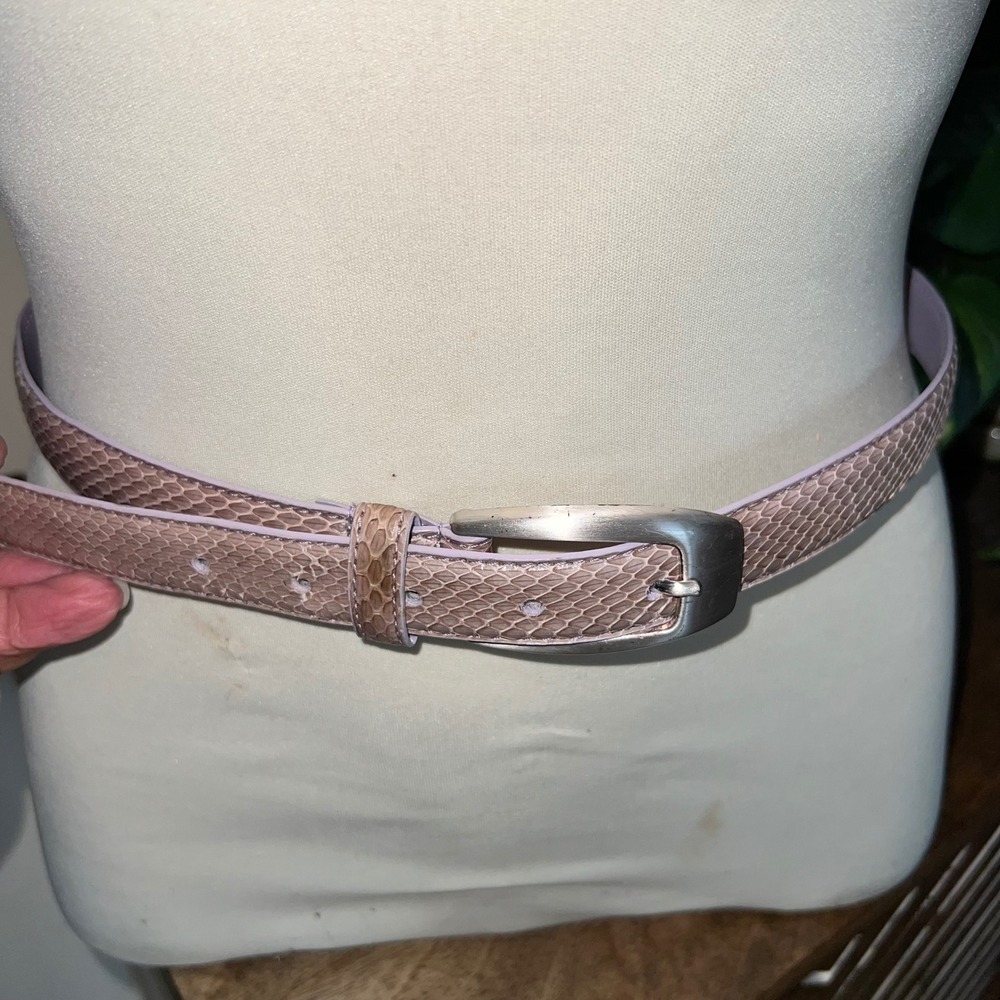 WCM New‎ York Snakeskin Print Genuine Leather Belt Womens Medium Purple
